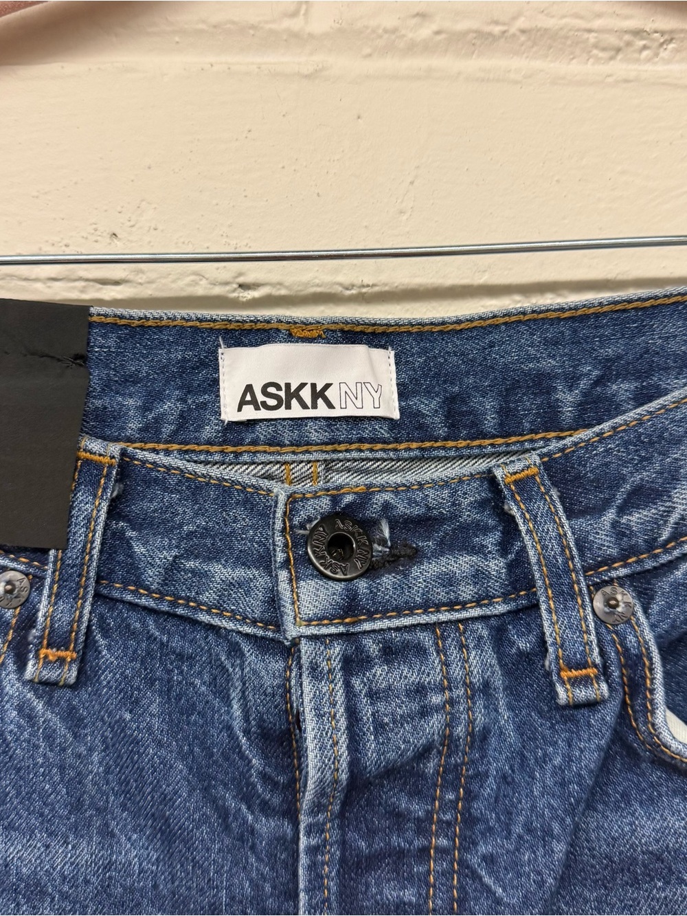 NWT ASKK NY Raw Hem Mid rise Straight Jean Size 25 - Picture 6 of 10